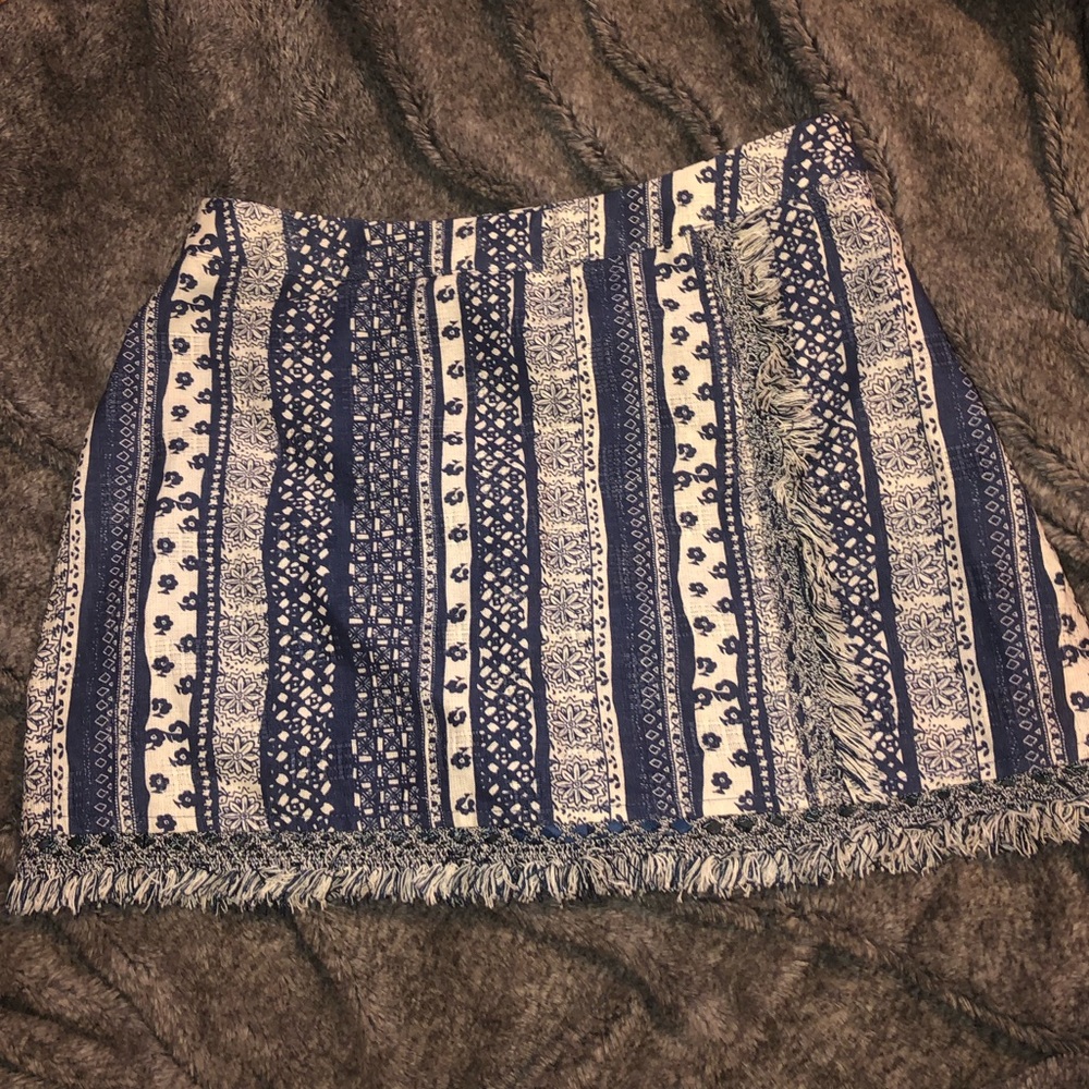 jean printed skirt